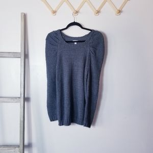 LC LAUREN CONRAD DARK TEAL PUFFED SLEEVE SWEATER SIZE MEDIUM